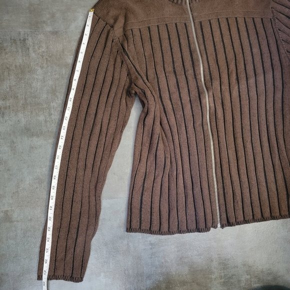 Calvin Klein Brown Knitted Ribbed Full Zip Men's Sweater Size XXL - Picture 12 of 12